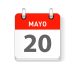 Mayo 20, May 20 date visible on a page a day organizer calendar in spanish Language